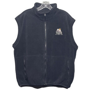 Vtg Men L Taos Ski 2000 Black Full Zip Embroidered Y2K Ouray Sportswear Outdoor